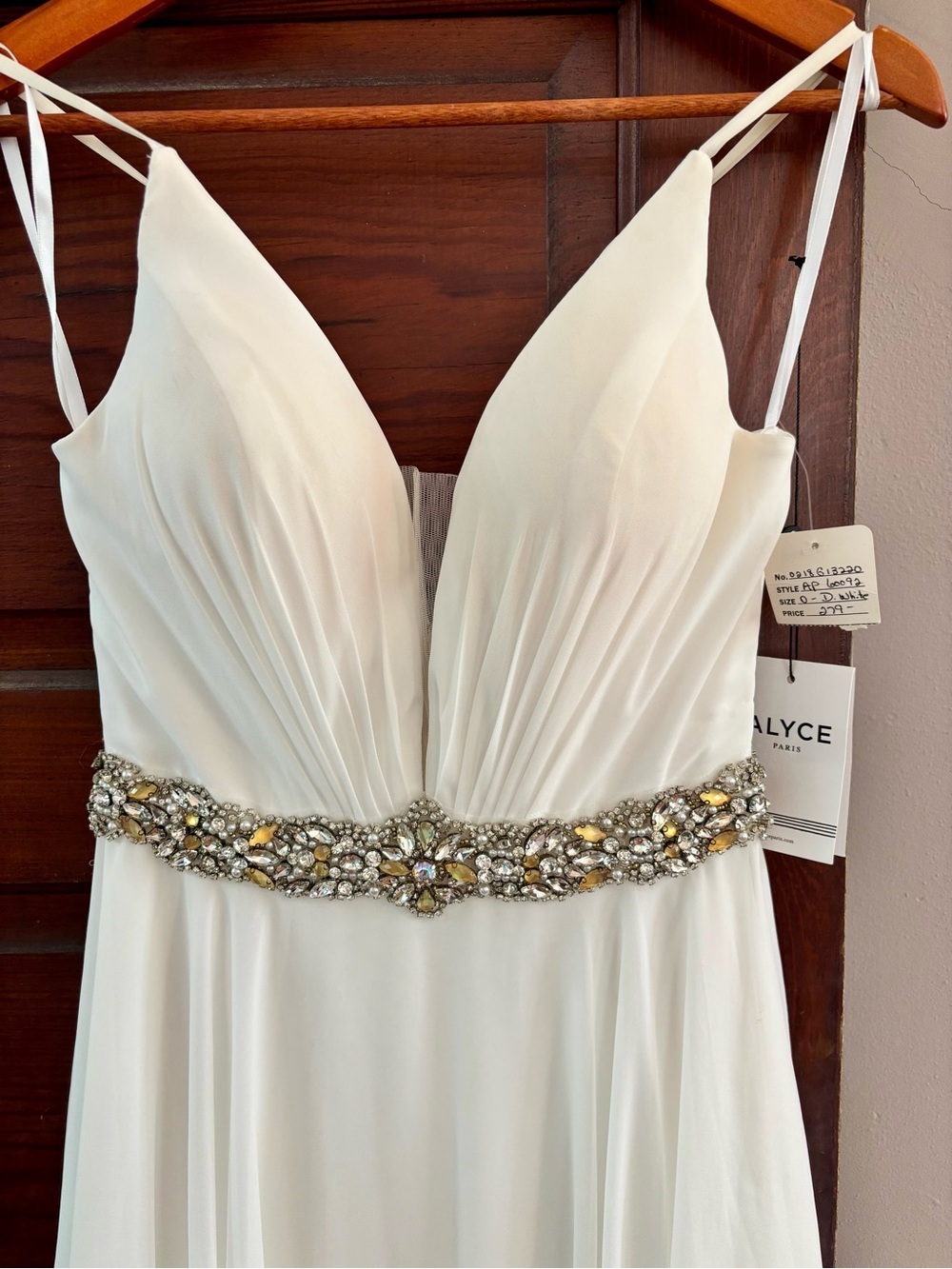 NWT Alyce Paris Dress DIAMOND WHITE Style # 60092 Made in US, Cover pic is style - Picture 4 of 12